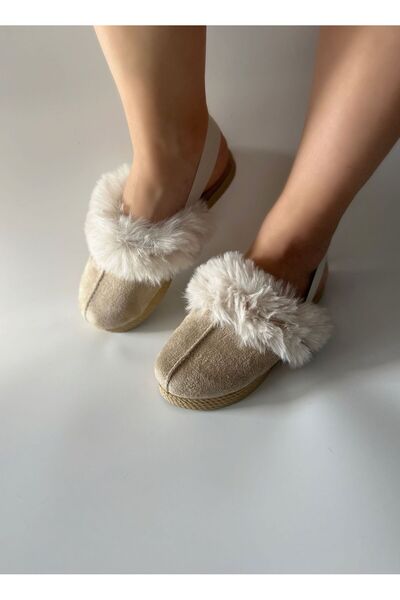 TRODONS Mery Model Kadın Tüylü Ev Terliği