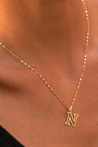 Bayar Gold 14 Ayar Altın N Harf Soft Kolye