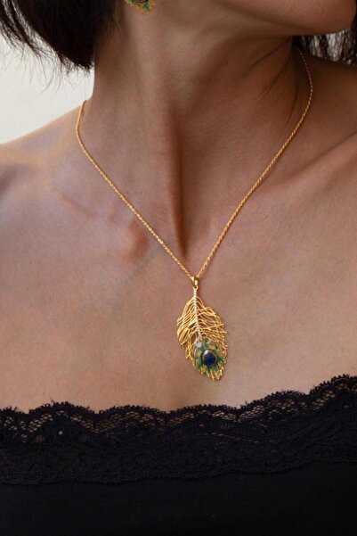 Bayar Gold 14 Ayar Altın Tavus Kuşu kolye