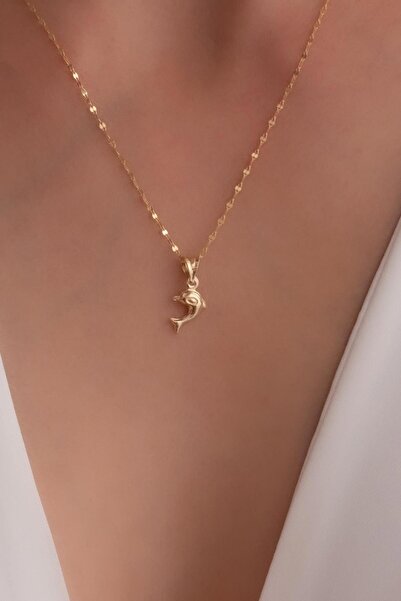 Bayar Gold 14 Ayar Altın Yunus Balığı Kolye