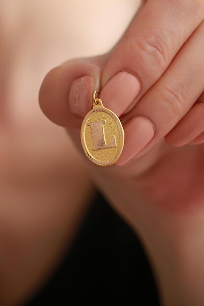 Bayar Gold 14 Ayar Altın L Harf Nostaljik Kolye Ucu