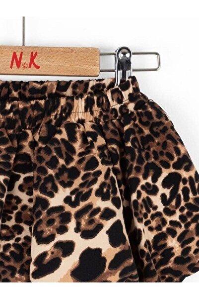 Zekids Baby Girl Elastic Waist Leopard Print Balloon Skirt