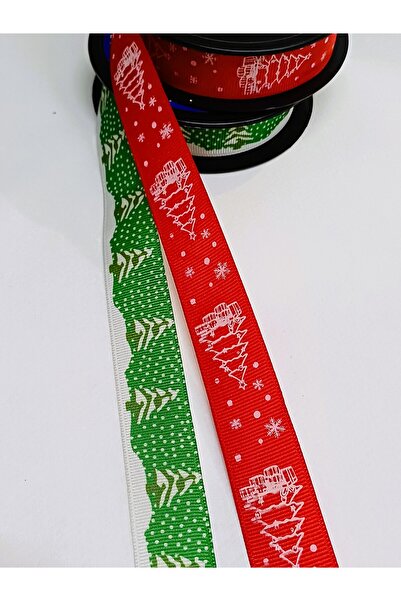 ATMACA TUHAFİYE 3-метрові стрічки з новорічним візерунком - зелені та червоні...