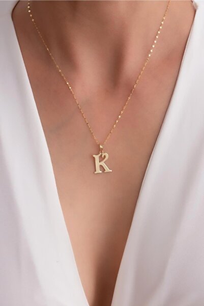 Bayar Gold 14 Ayar Altın K Harf Şirin Kolye