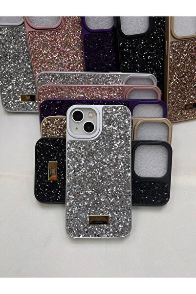 mrz غطاء هاتف سيليكون لامع متوافق مع هاتف Apple iPhone 15 Pro Max (حافظة) فضي