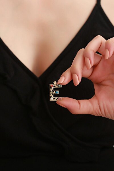 Bayar Gold 14 Ayar Altın E Harf Çiçek Kolye Ucu