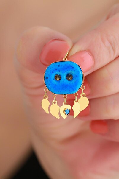 Bayar Gold 14 Ayar Altın İki Gözlü Pullu Süryani Nazarlığı Kolye Ucu