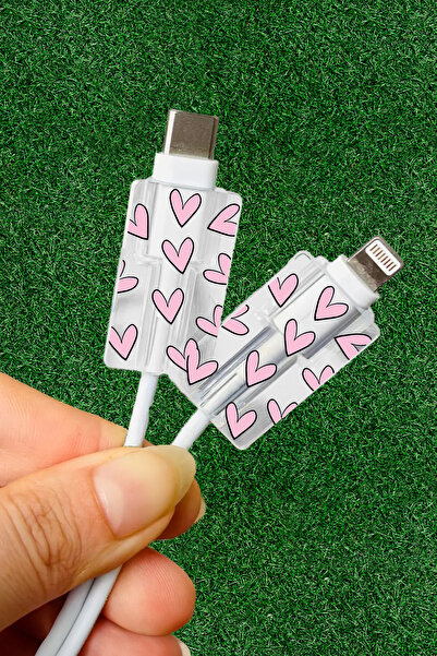 WANNA PROTECT Type-C - Lightning Iphone Samsung Xiaomi Uyumlu Yumuşak Silikon Kablo Ucu Koruyucu