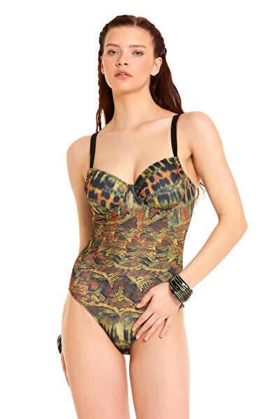 Argento Costum de baie cu sârmă pentru modelarea pieptului Crocodil