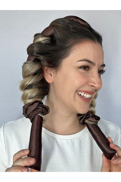 Woollyland Σατέν Heatless Hair Styling Hair Sausage Συσκευή κατά της θραύσης μπούκλας