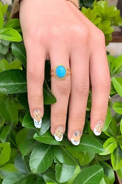 Bayar Gold 14 Ayar Altın Oval Firuze Yüzük