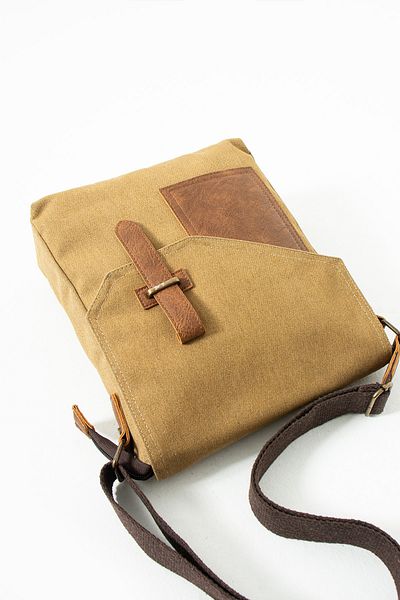 Fiyaka GK62 Μπεζ πάνινη τσάντα Messenger - Πολλαπλών διαμερισμάτων, Universite Daily, Τσάντα Tablet MacBook