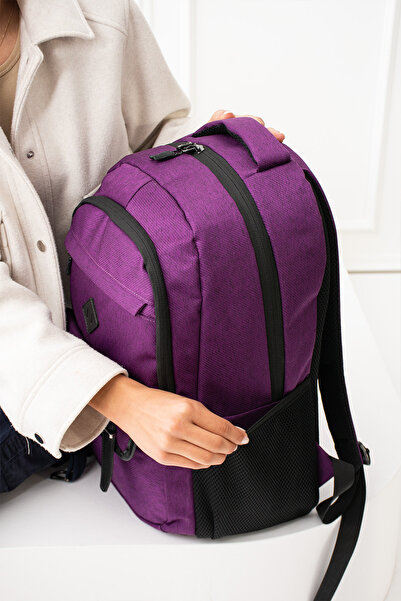 Fiyaka GK64 Унісекс Шкільний Рюкзак - Студентський Щоденний Подорож Відпустка Спорт Прогулянка Подорож Похід Щоденний Фіолетовий
