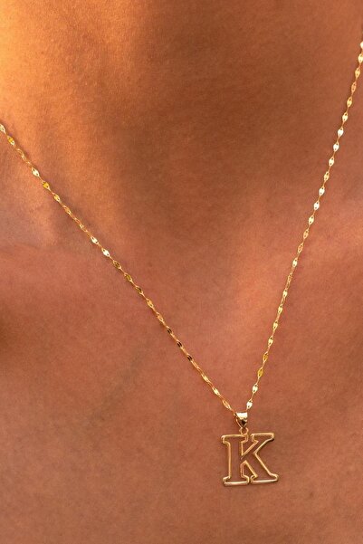 Bayar Gold 14 Ayar Altın K Harf Soft Kolye