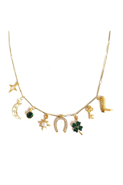 Studio Bruja Lucky Charm Yonca Nal Şans Kolyesi