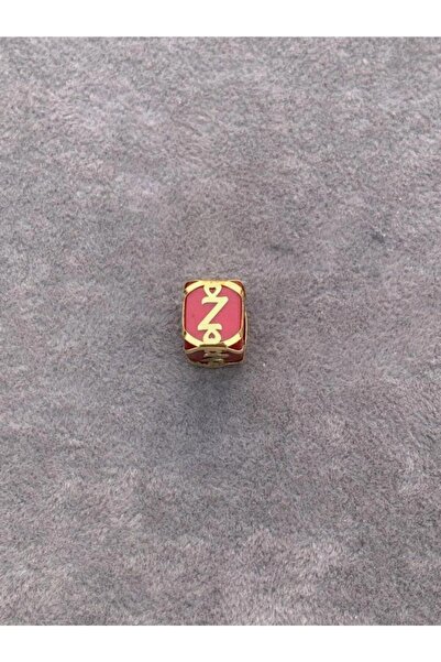 Bayar Gold 14 Ayar Altın Kafesli Kırmızı Boncuk Z Harf Kolye Ucu