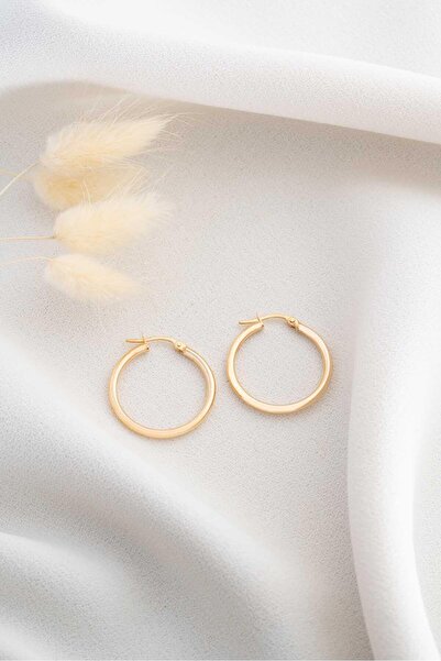 Bayar Gold 14 Ayar Altın Klasik Halka Küpe