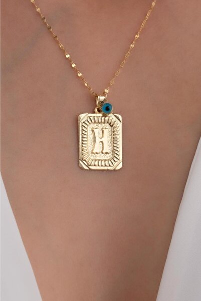 Bayar Gold 14 Ayar Altın H Harf Vintage Kolye