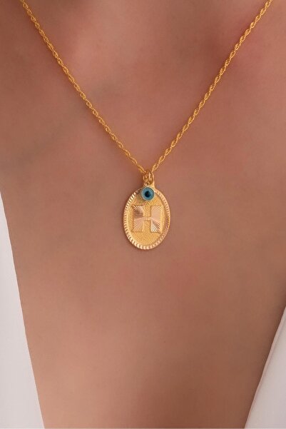 Bayar Gold 14 Ayar Altın H Harf Nostaljik Kolye