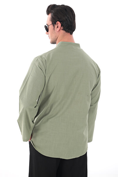 Suffa Hakim Yaka Gömlek | %100 Pamuk - Haki