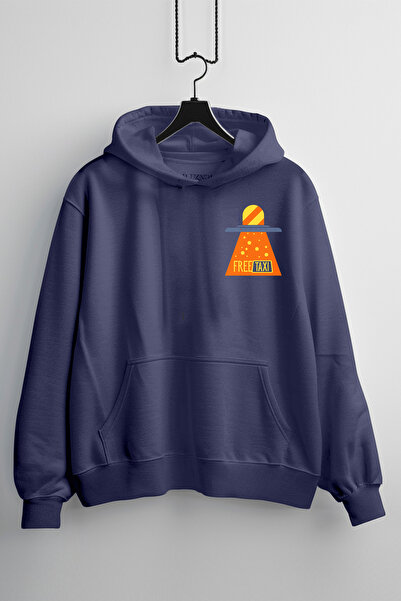 Zestia Hanorac unisex, cu imprimeu Free Taxi, croială normală, 100% bumbac, h...