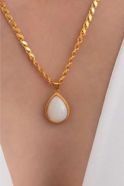 Bayar Gold 14 Ayar Altın Damla Pullu Halep Kolye