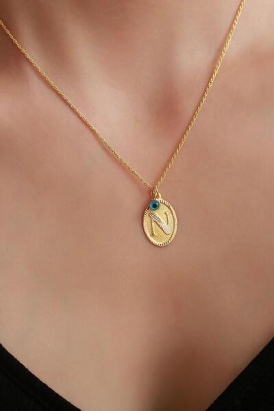 Bayar Gold 14 Ayar Altın N Harf Nostaljik Kolye