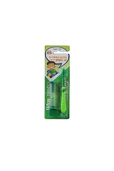 Difaş Children's Toothbrush Friendly Soft/Soft Green with Hourglass