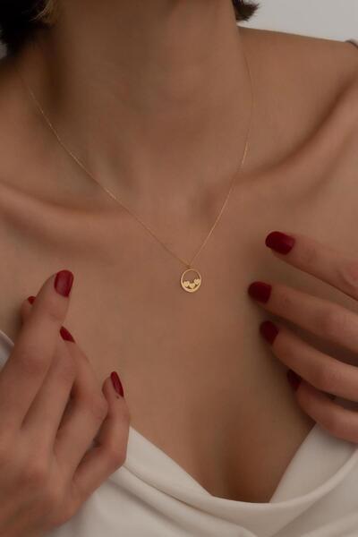 Bayar Gold 14 Ayar Altın Üç Kalpli Halka Kolye