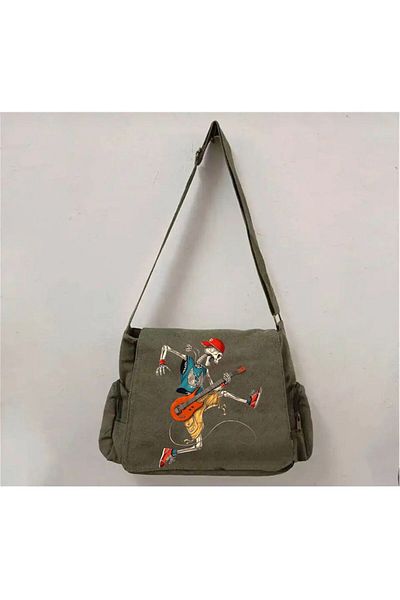 Aesthia Skull Playing Guitar New Season Messenger Bag -Mingalondon