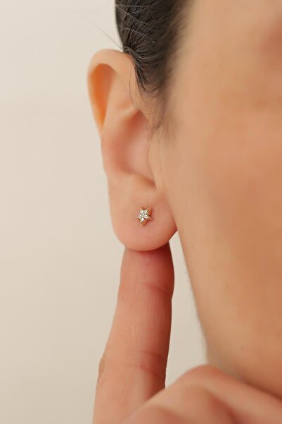 Bayar Gold 14 Ayar Altın Yıldız Küpe