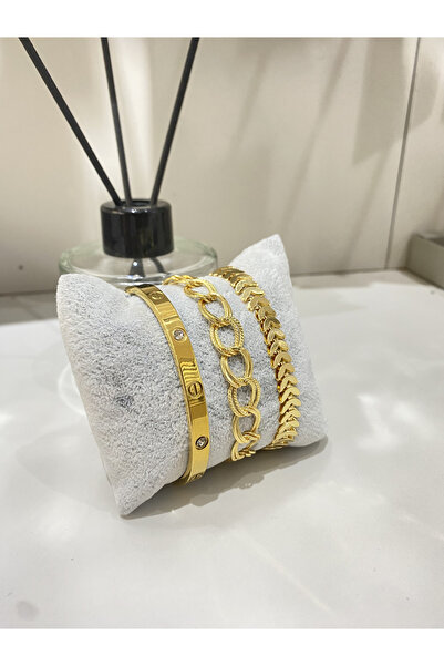 X-Lady Accessories Taşlı Kelepçe Samanyolu Ve Balık Sırtı Zincir Kadın Kombin...