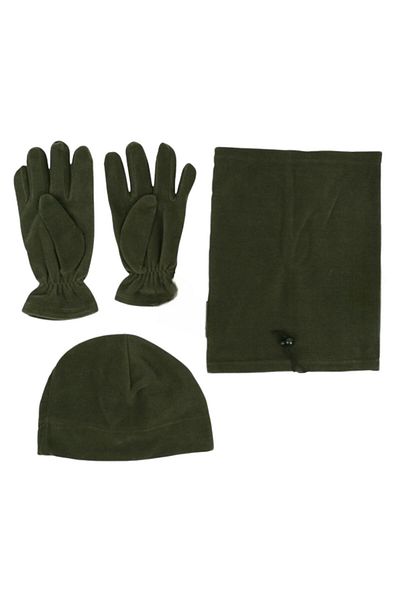 Outdoor One Military Fleece Nano Khaki Beret Neck Collar Gloves Σετ 3 τεμαχίων
