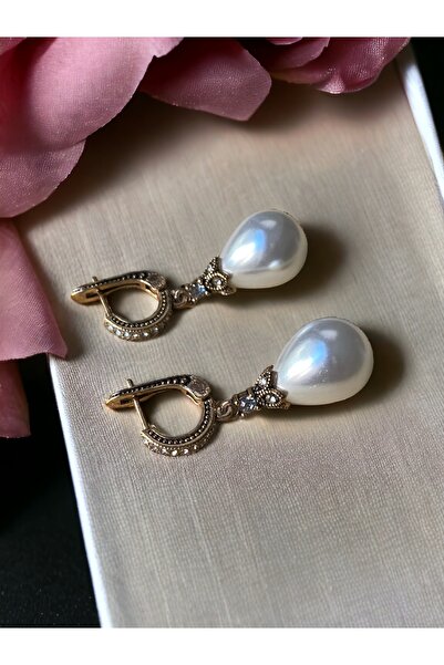 FAYRA ACCESSORIES Zirkon Taşlı İnci Küpe