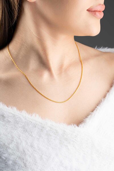 Bayar Gold 14 Ayar Altın Halat Burgu Zincir Kolye 1,40 mm