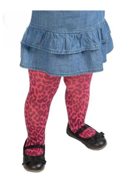 Dore Fuchsia Baby Pantyhose - Leopard Printed Mousse