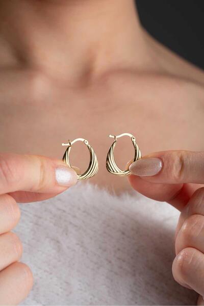 Bayar Gold 14 Ayar Altın Burgulu Fiyonk Küpe