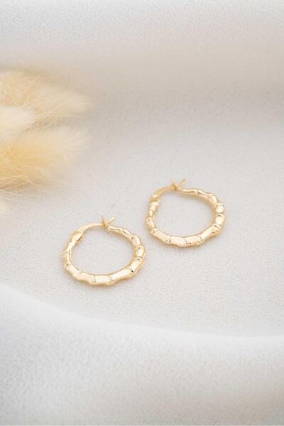 Bayar Gold 14 Ayar Altın Orta Boy Deniz Atı Halka Küpe 1.8 cm