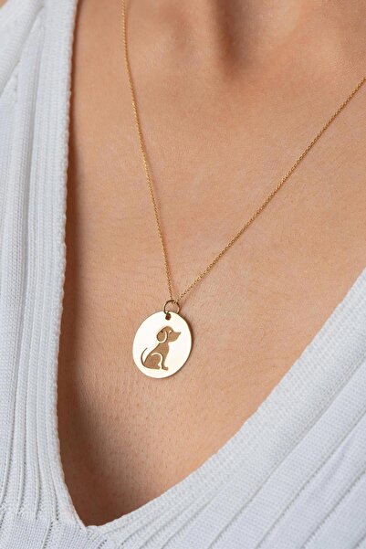 Bayar Gold 14 Ayar Altın Köpek Figürlü Kolye