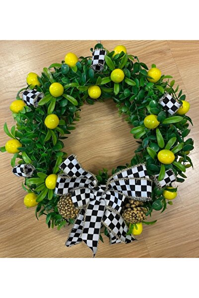 Marrone Στολίδι πόρτας με λεμόνι Στεφάνι πόρτας Δώρο σπιτιού Χριστουγεννιάτικ...