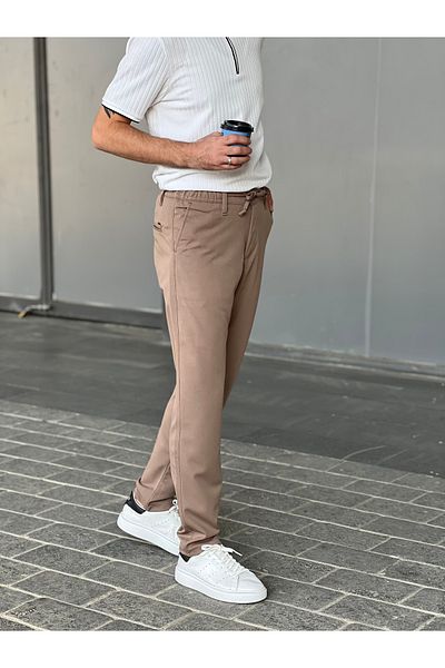 ElitWear Ανδρικό παντελόνι Jogger Chino με ελαστική μέση και κορδόνι