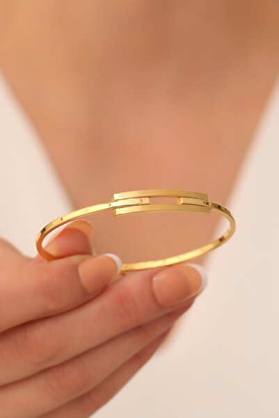 Bayar Gold 14 Ayar Altın Tekli Kaburga Kelepçe Bilezik