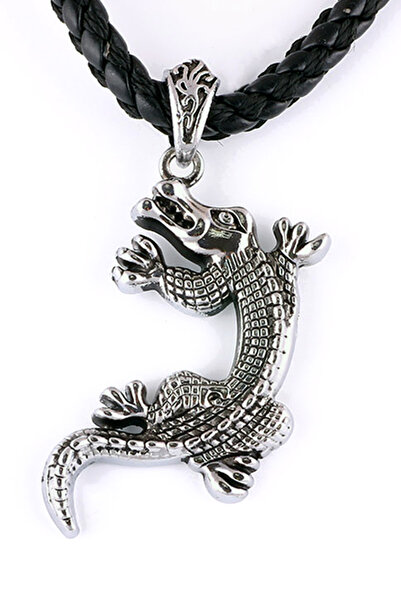 Dejavu Maya Design Crocodile Figure Necklace