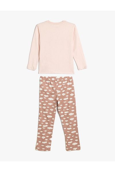 Koton Printed Girls' Cotton Pajamas Set