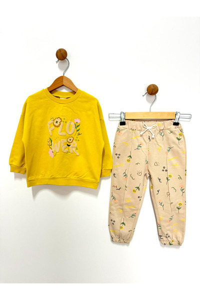 By Cwhr 100% Cotton 2 Thread Flower Printed Baby Girl Set Seasonal Baby Girl Set Baby Girl Tracksuit Set