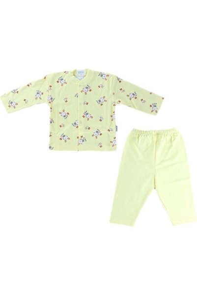 Zekids Bebek Pamuklu Önden Çıtçıtlı Tavşanlı Pijama Takım