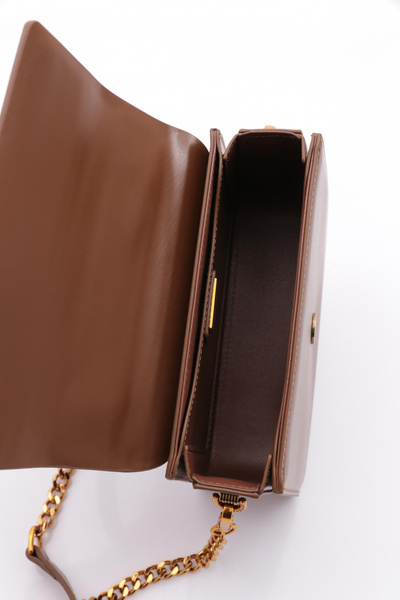 Levidor Dark Brown Square Design Handbag