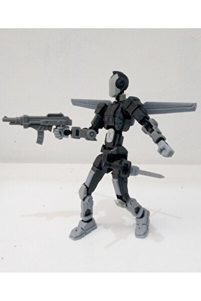 Loopify Titan 13 Aksiyon Figürü Robot Oyuncak 18cm ve Aksesuar Paketi Seti Siyah