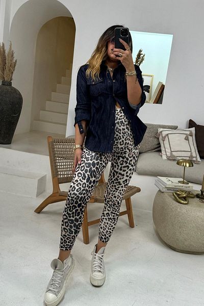 Sohotique By P Colanți cu talie groasă cu imprimeu leopard
