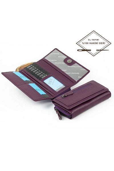HKY 2635 Genuine Leather Large Size Women's Wallet